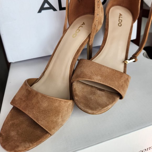 ALDO Suede Ankle Strap Stiletto Sandal Size  6 - Picture 1 of 8